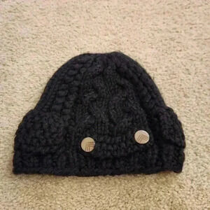 Nobis Unisex Wool Cable Knit Beanie Hat Cap Black O/S
